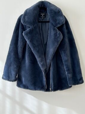 Ashley by 26 International Blue Faux Fur Coat